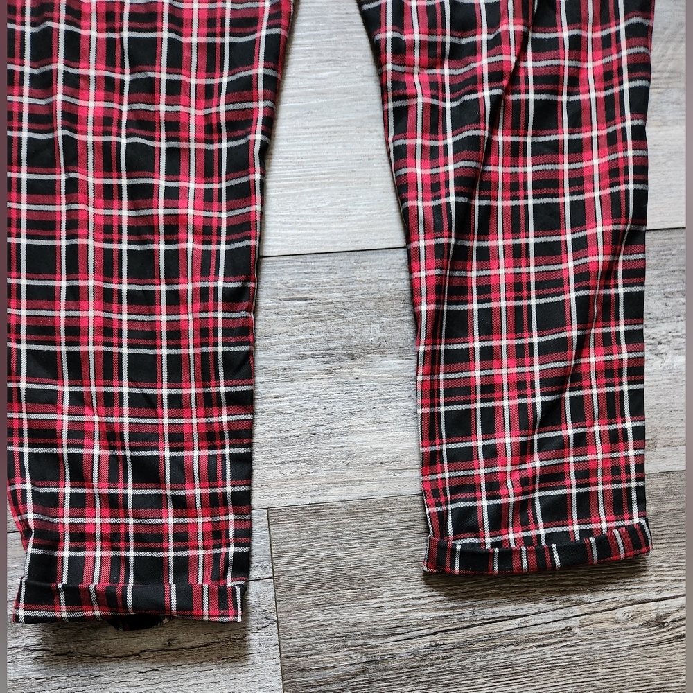 ALMOST FAMOUS Tie Waist Women Red/Black Plaid Paper Waist Bag Pants siz… - Picture 4 of 7